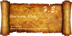 Hartung Elek névjegykártya
